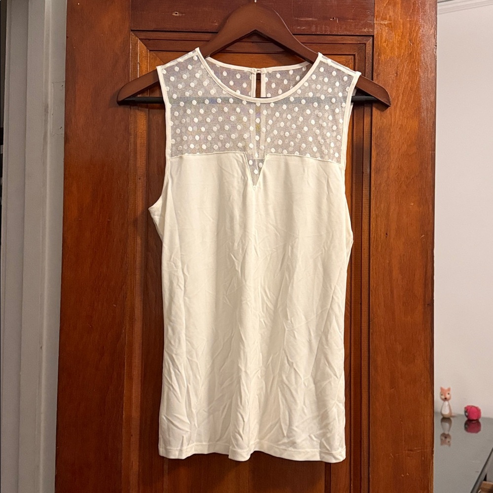 Ann Taylor Sleeveless White Tank Top - size small